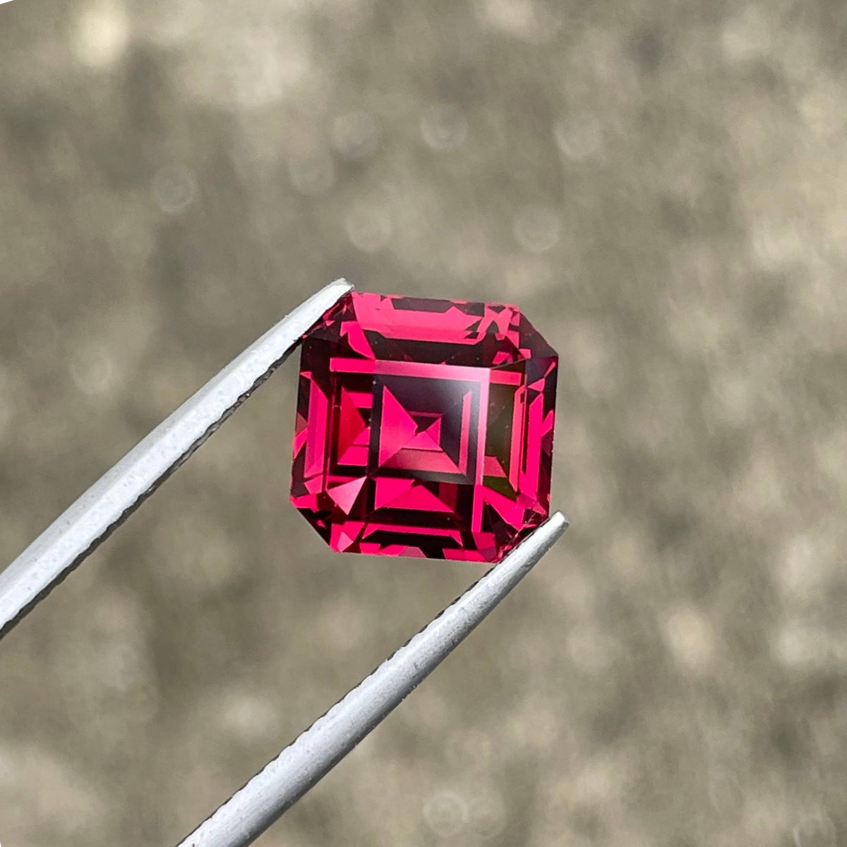 8.00 Carat Purplish Pink Garnet Cushion Cut