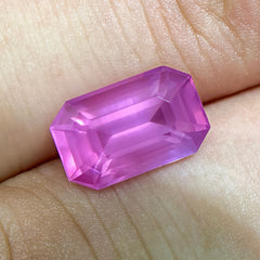 3.18 carats Opalescent Effect Natural Pink Mahenge Spinel Emerald Cut Tanzanian Gemstone