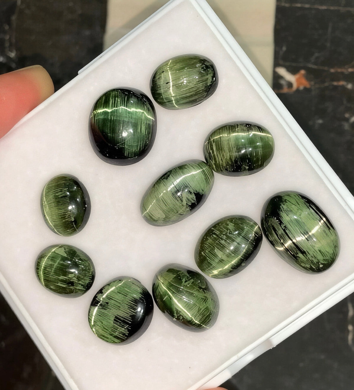 47ct-forest-green-cats-eye-tourmaline-batch-afghanistan