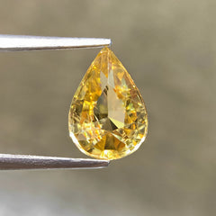 2.53 Carats Vivid Yellow Zircon Pear Faceted Madagascar Gemstone