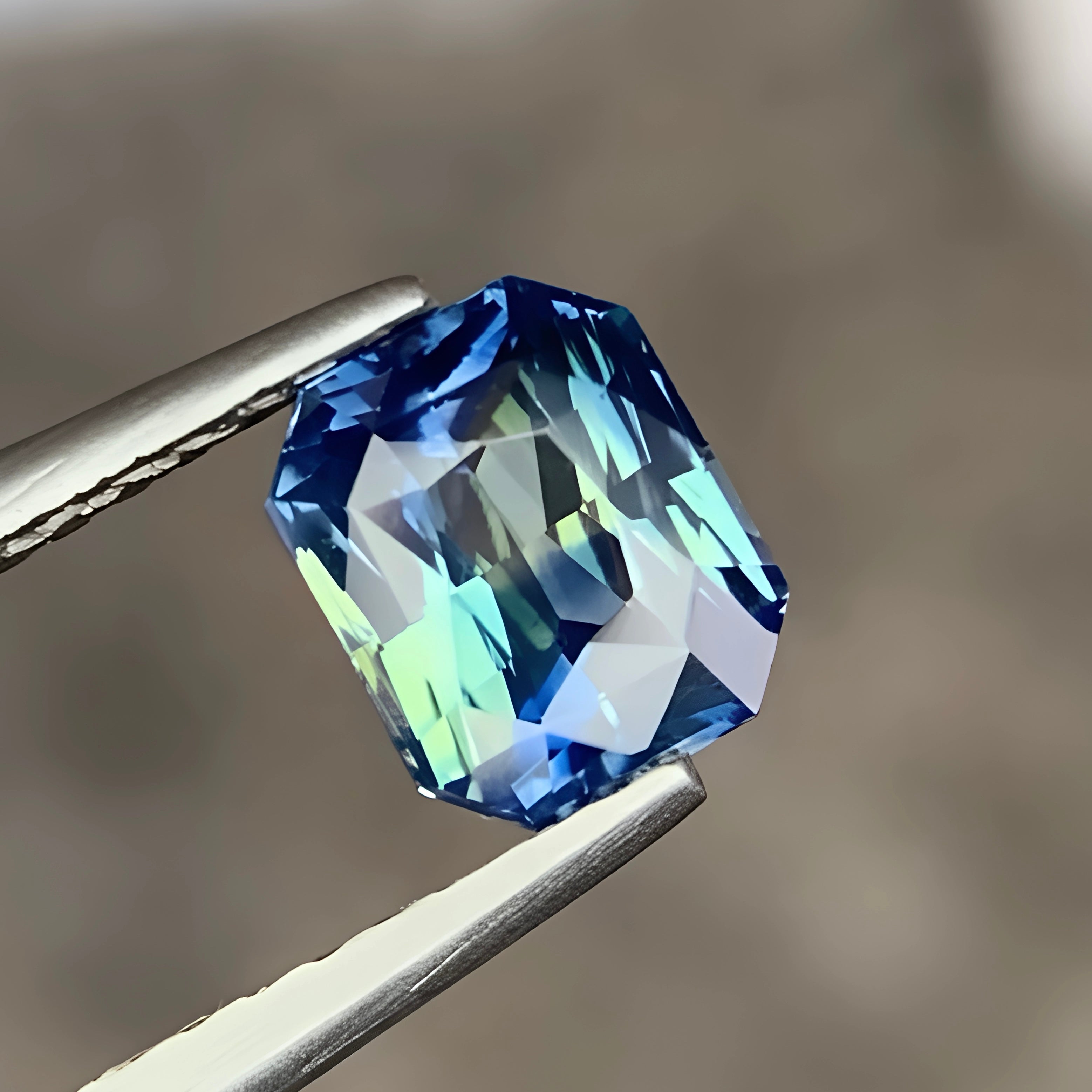 1.0ct Unheated Bi-Color Sapphire Radiant 