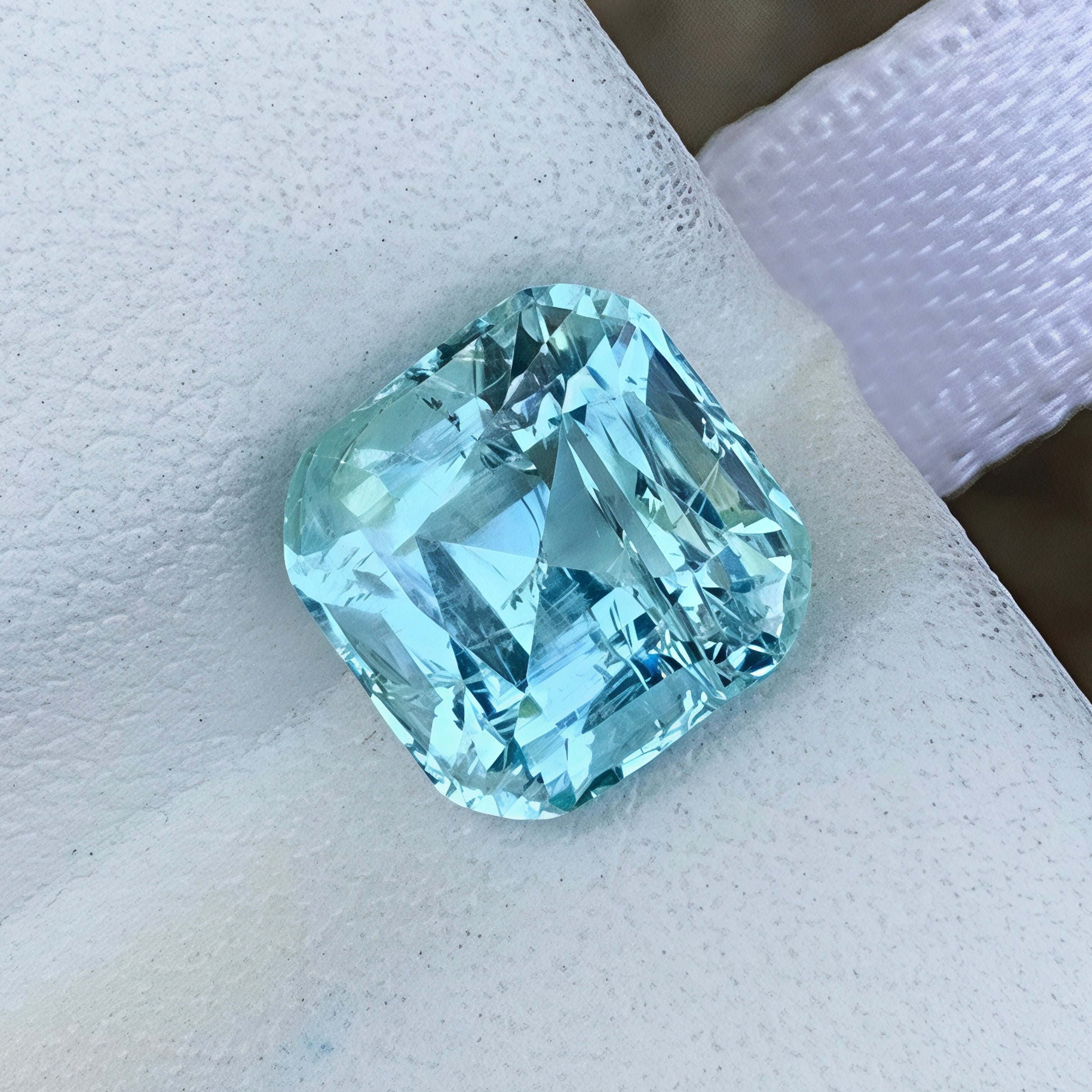 2.42 Ct Deep Seafoam Aquamarine Cushion