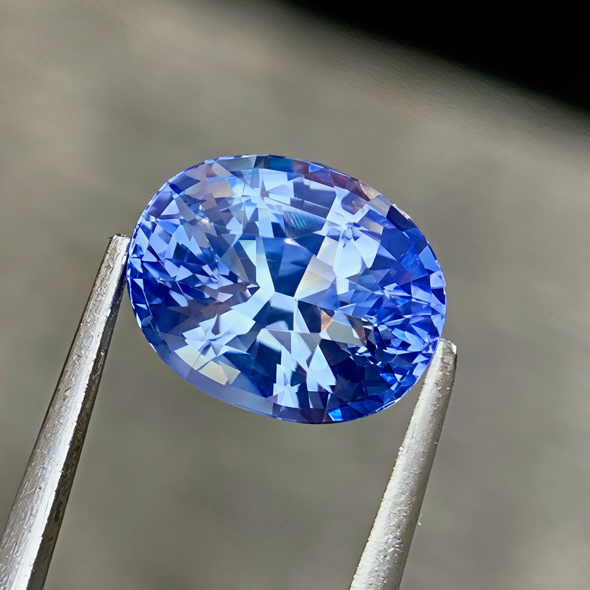 3.06 Ct Light Cornflower Blue Sapphire Oval