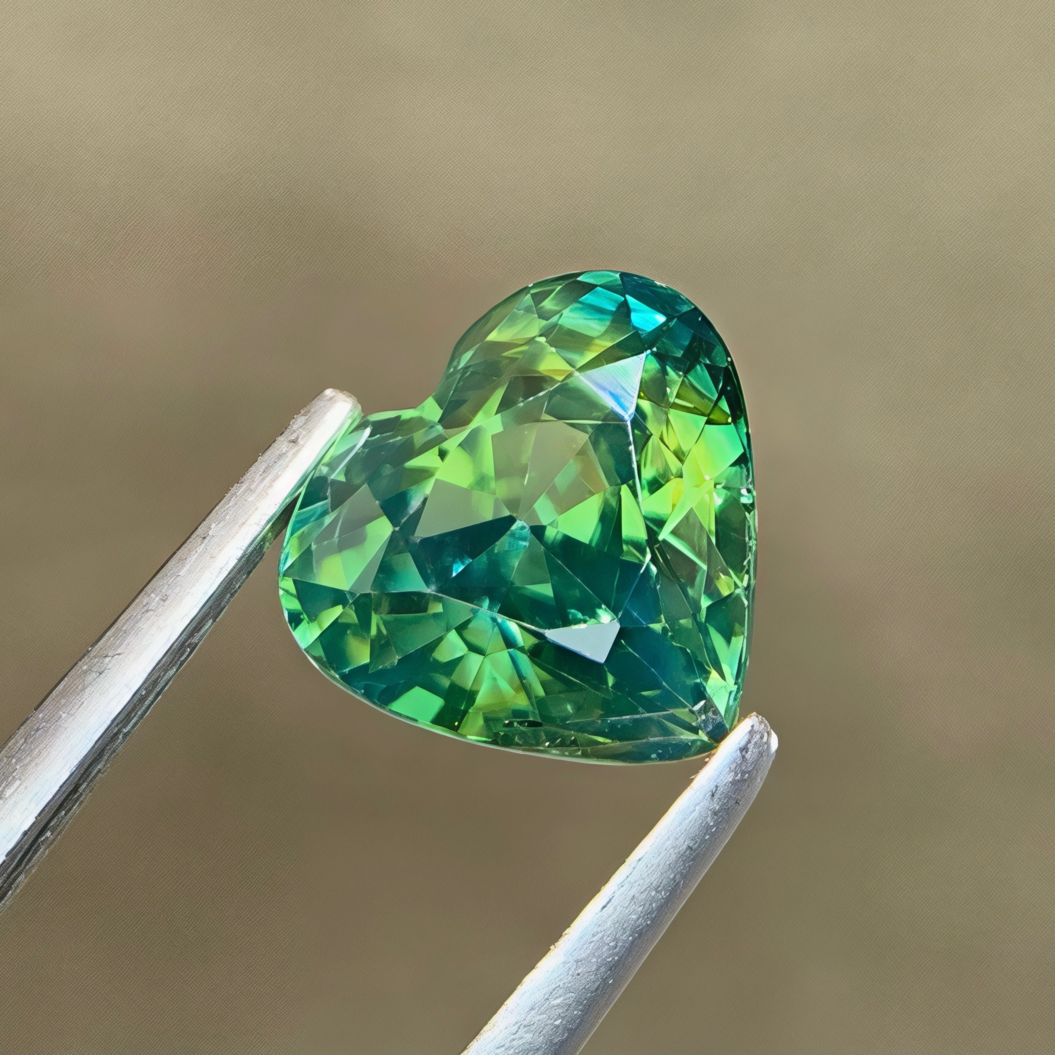 1.53Ct Teal Sapphire Heart Shape