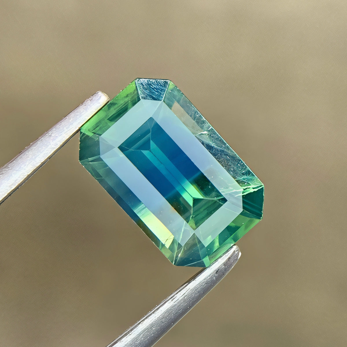1.21Ct Teal Sapphire Emerald Cut