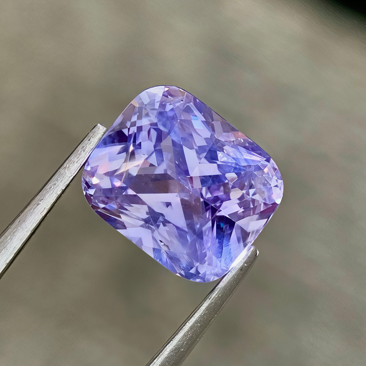 3.57ct Lavender Sapphire Cushion Heated