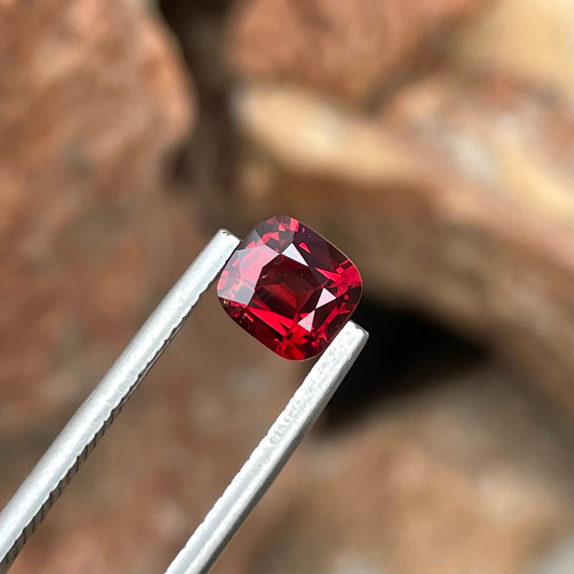 1.35 Carats Red Burmese Cushion Spinel