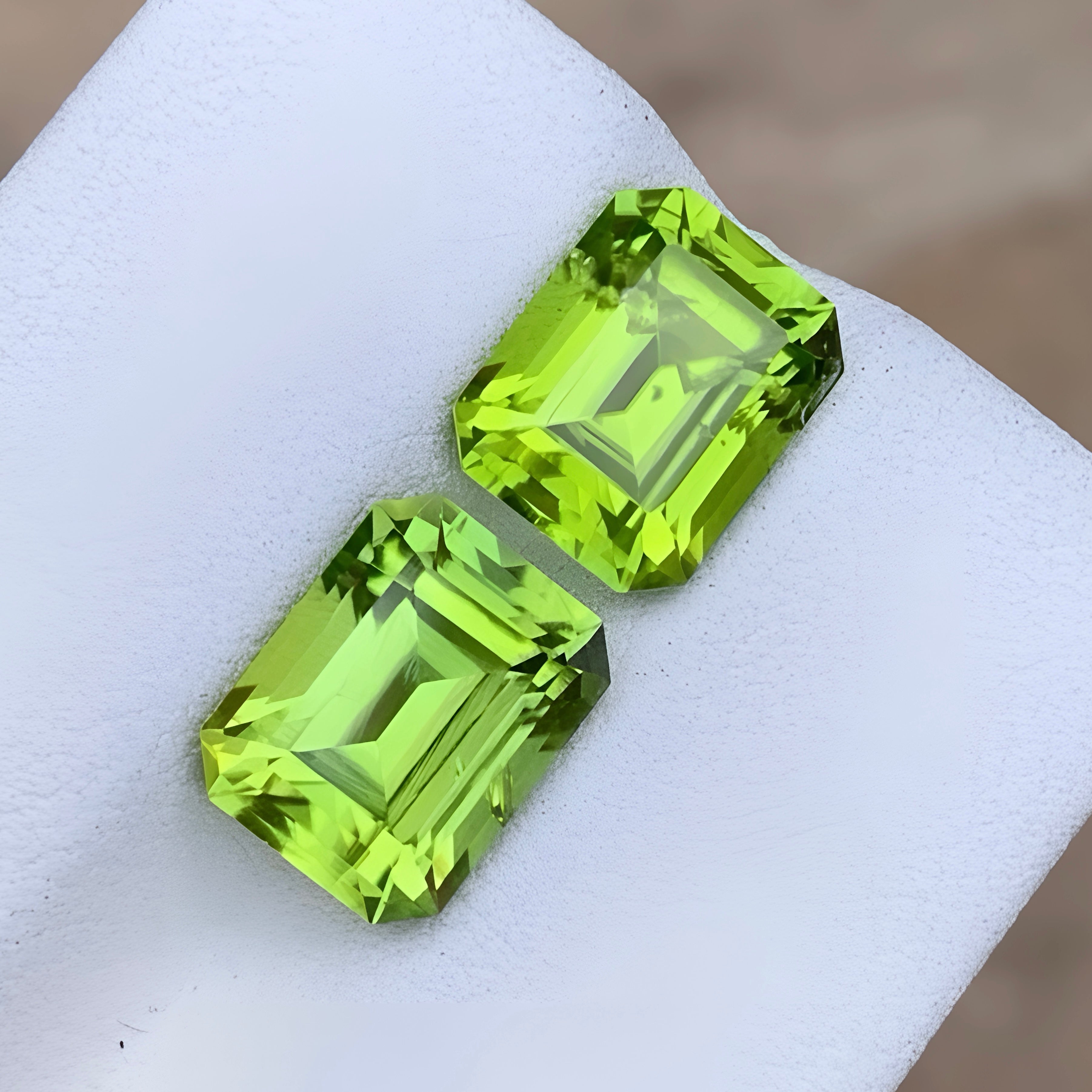 7.11Ct Peridot Pair