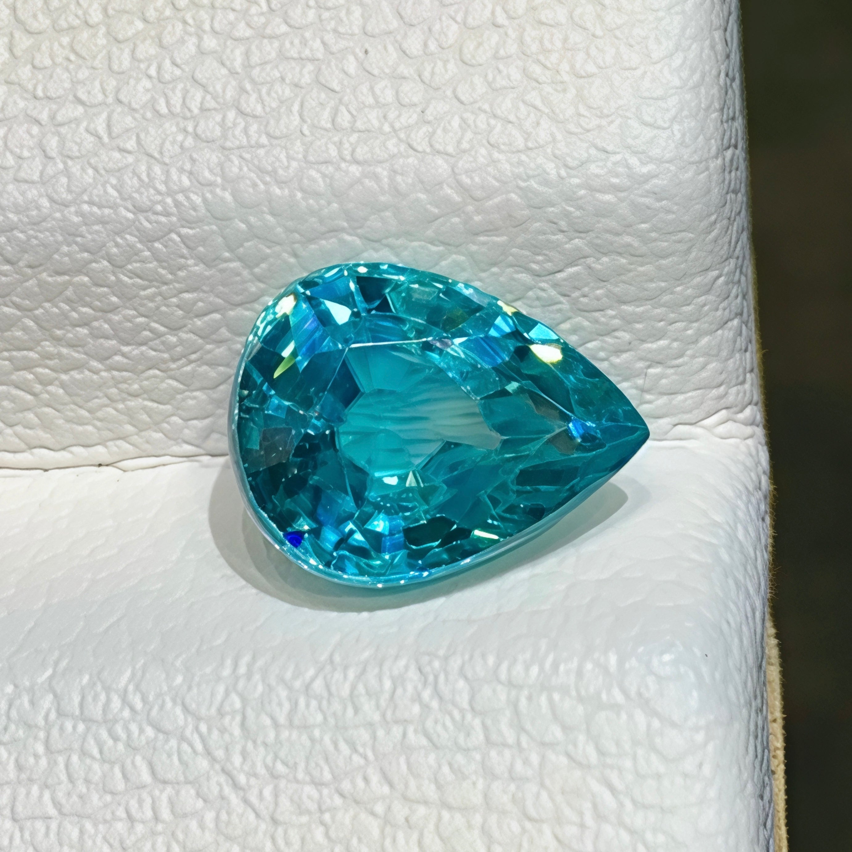2.45ct Intense Blue Zircon Pear Cut