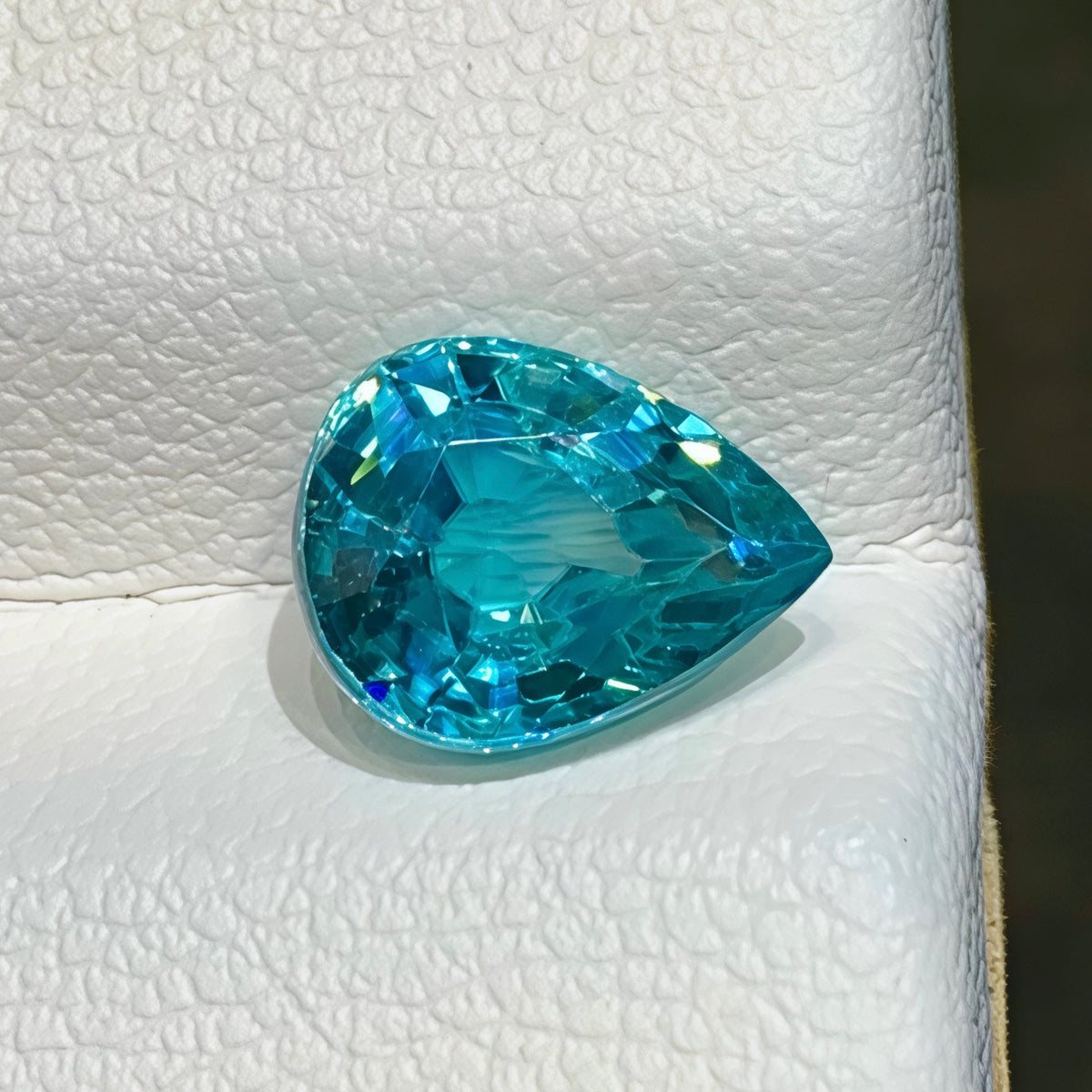 2.45ct Intense Blue Zircon Pear Cut