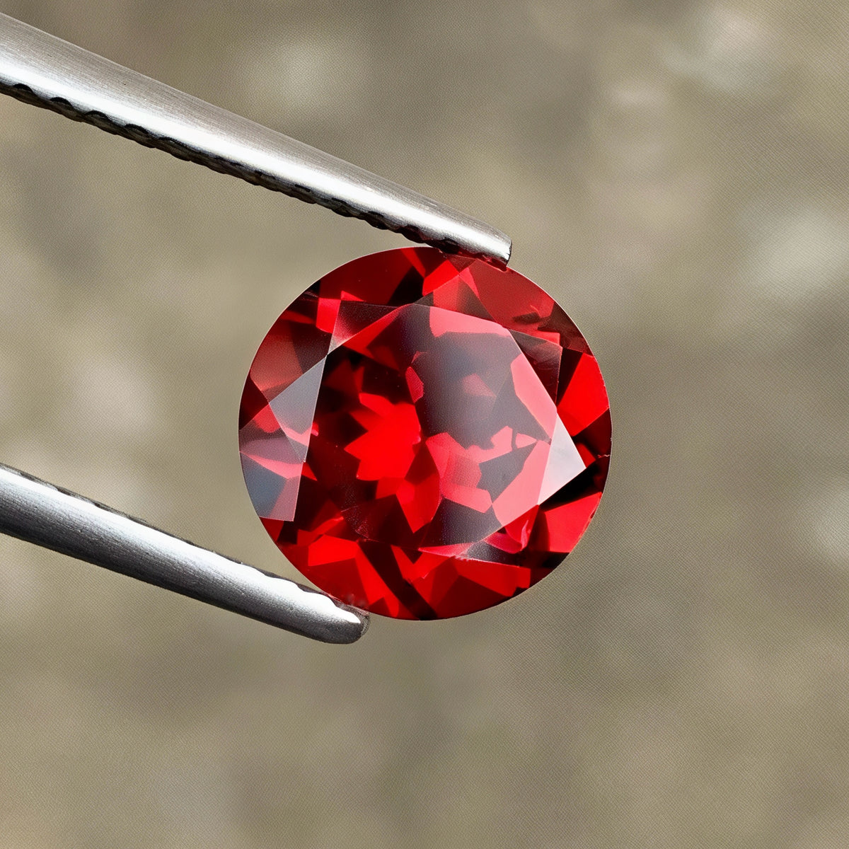 2.60ct Red Garnet Round Brilliant Cut 