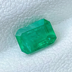 0.69ct Intense Green Zambian Emerald Emerald Cut