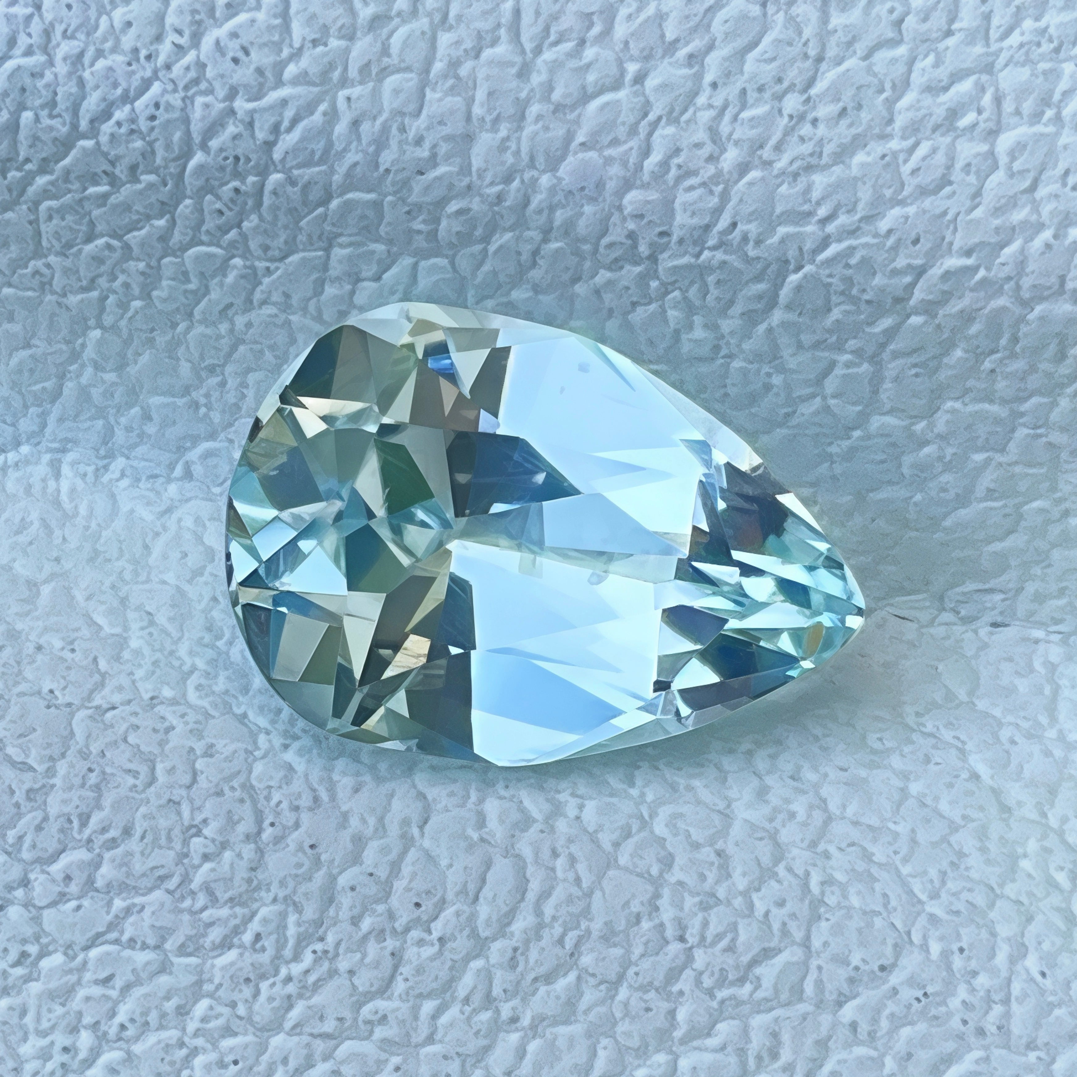  1.26ct Sea Color Aquamarine Pear Cut Pakistani Gem