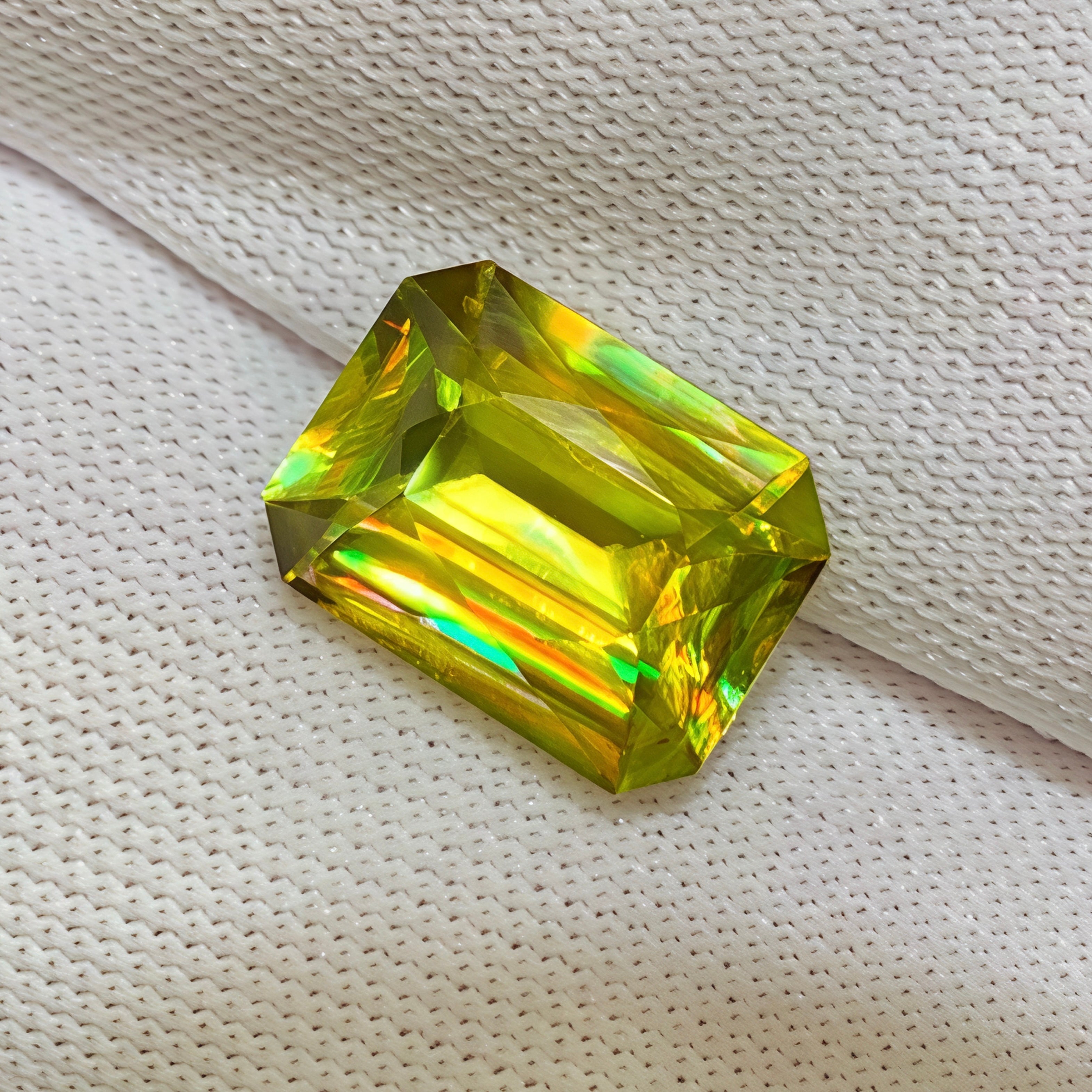 3.37ct Rainbow Sphene Radiant Cut