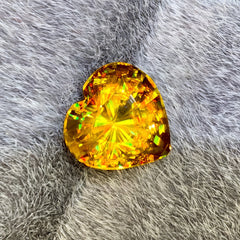 3.32ct Fire Rainbow Sphene Heart Cut
