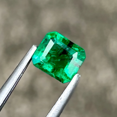 0.52ct Rich Green Zambian Emerald Emerald Cut