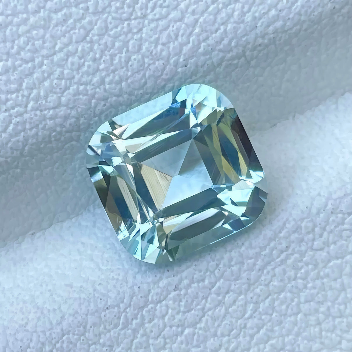2.11ct Seafoam Blue Aquamarine Cushion Cut