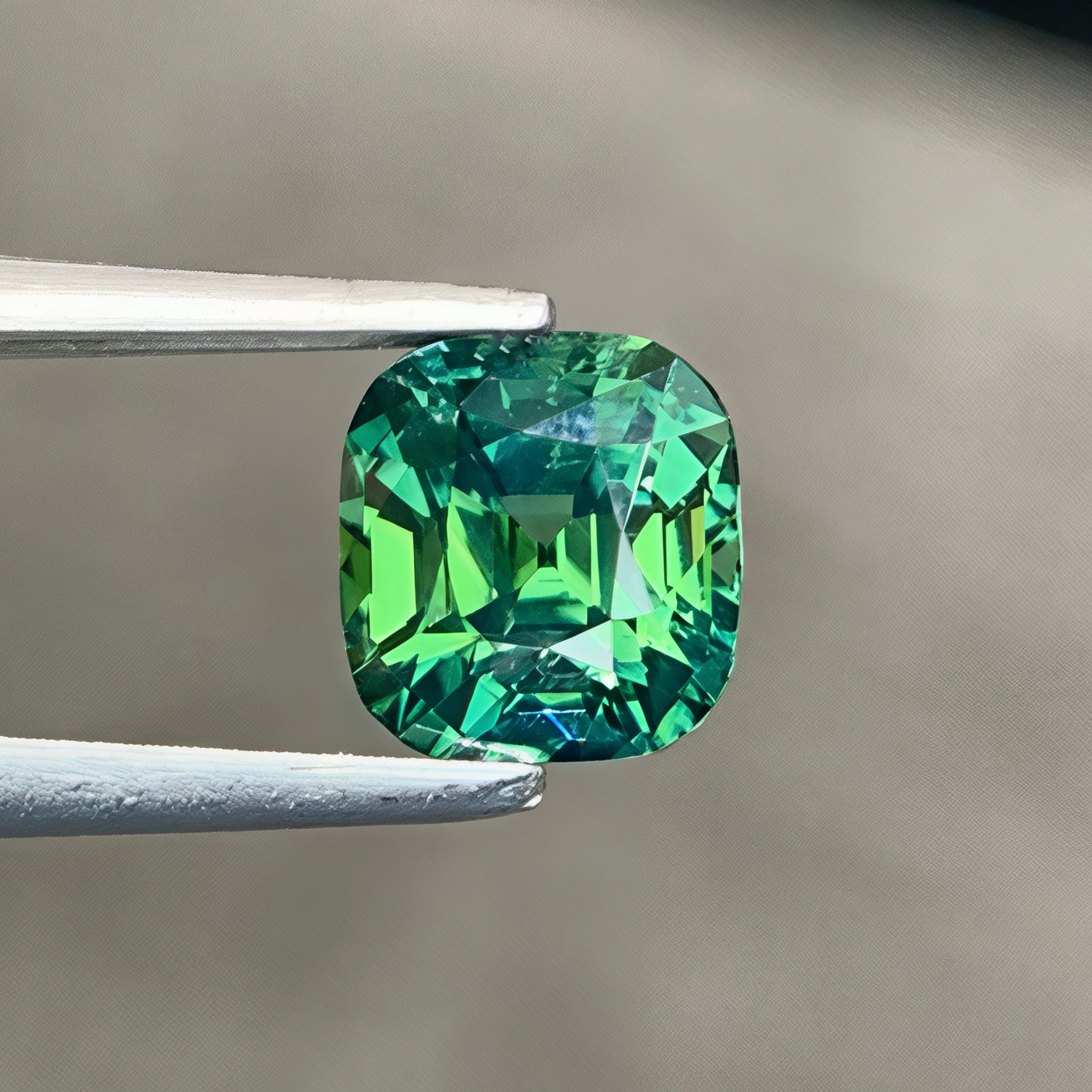 1.47ct Neon Teal Sapphire Cushion Cut 
