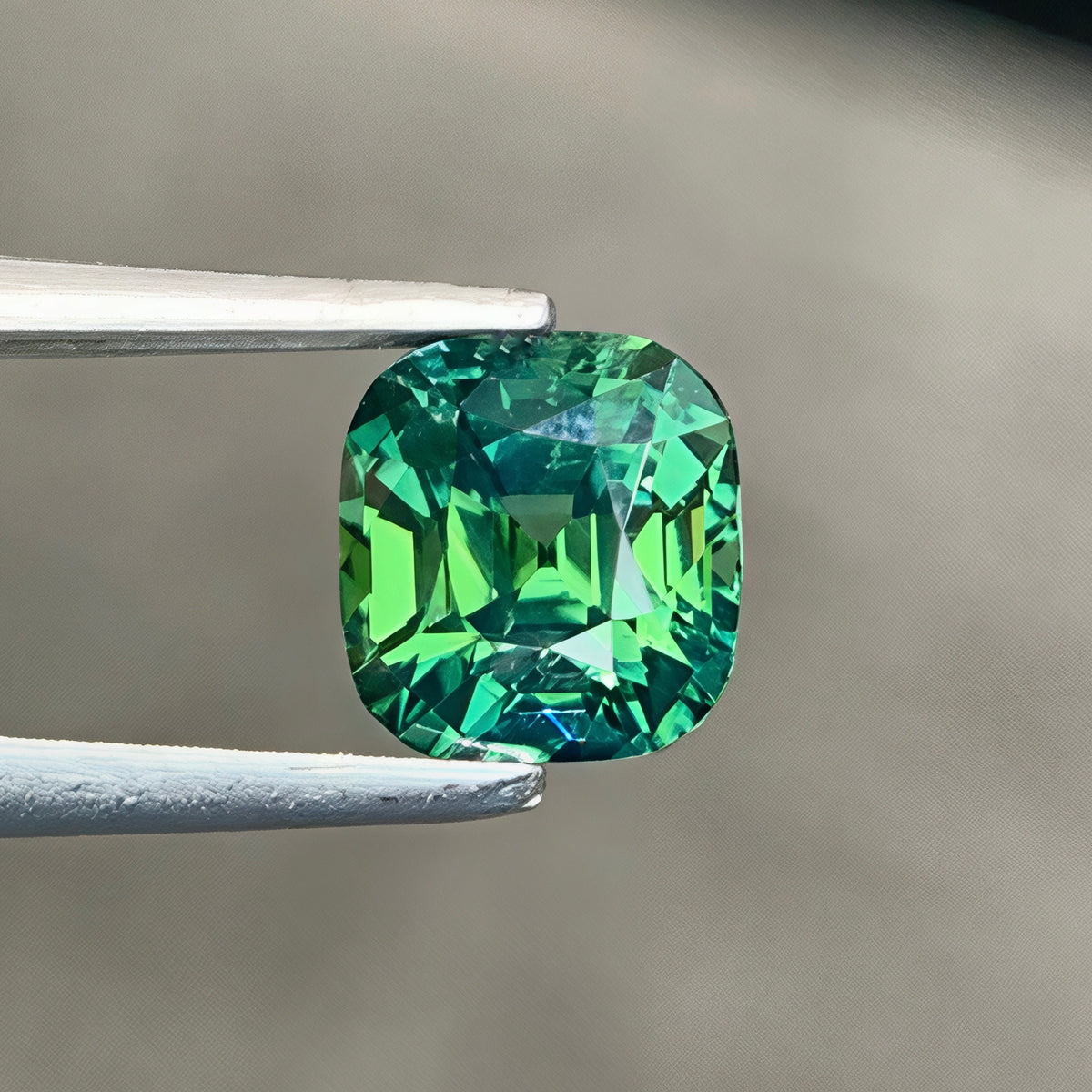 1.47ct Neon Teal Sapphire Cushion Cut 