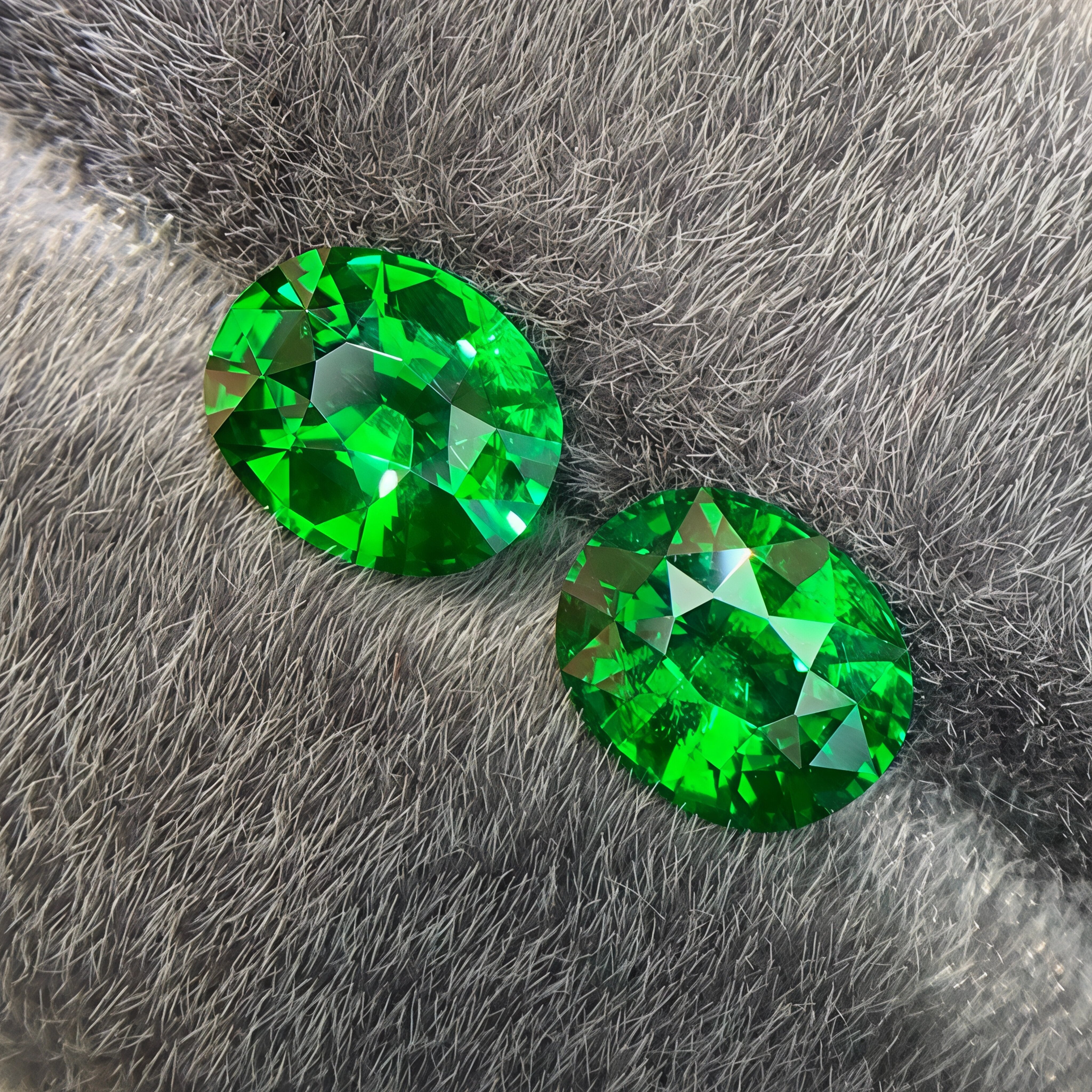 3.48ct Tsavorite Garnet Pair Oval Cut