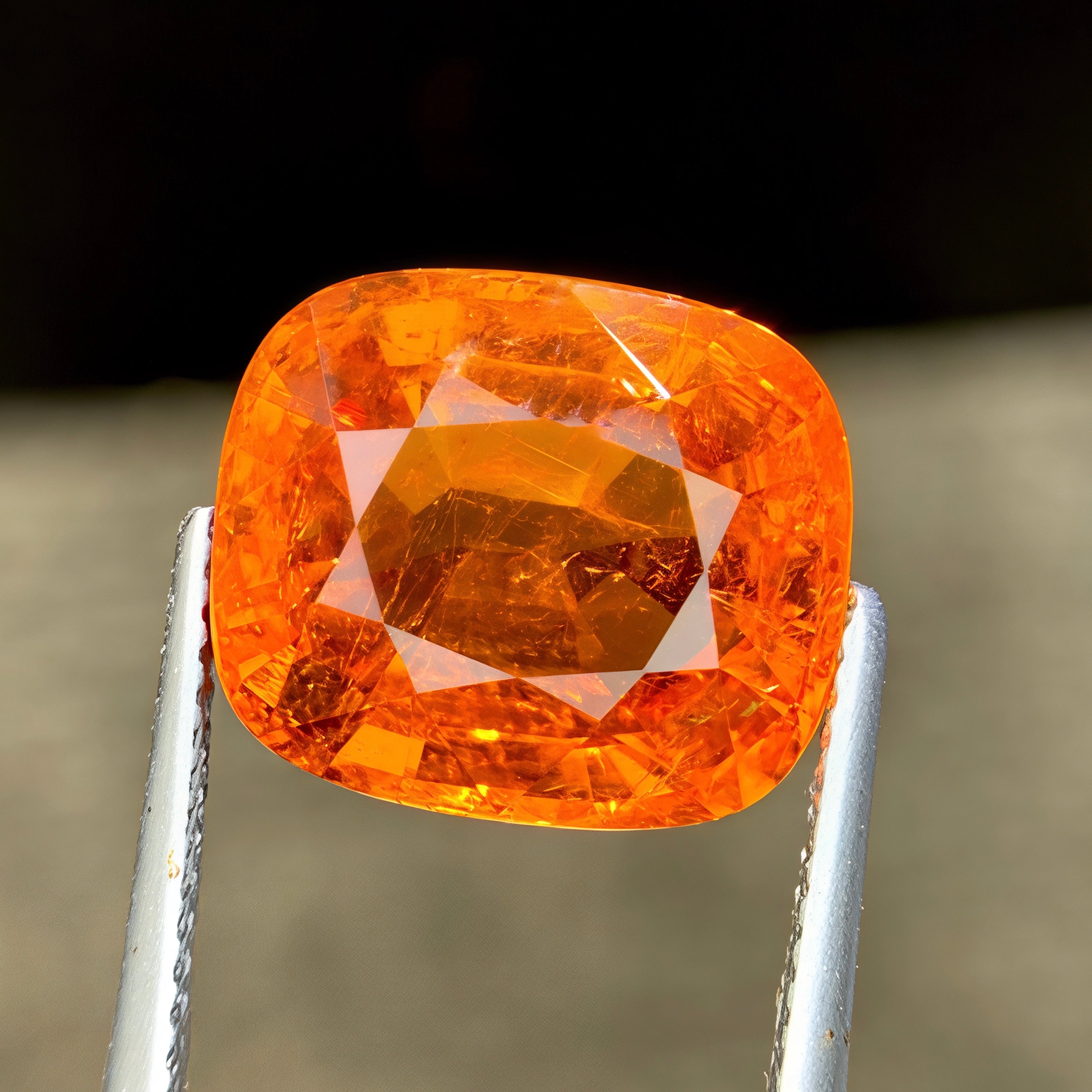 12.77ct Mandarin Garnet Cushion Cut