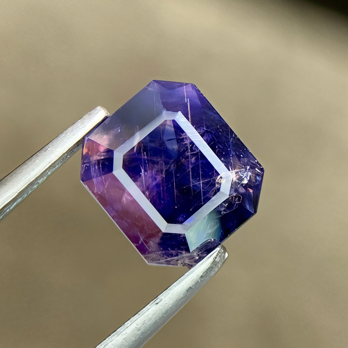1.29ct Pink Blue Sapphire Emerald Cut