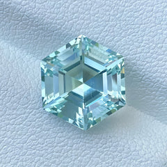 4.00 carats Seafoam Color Aquamarine Stone Hexagon Cut Natural Pakistani Gemstone