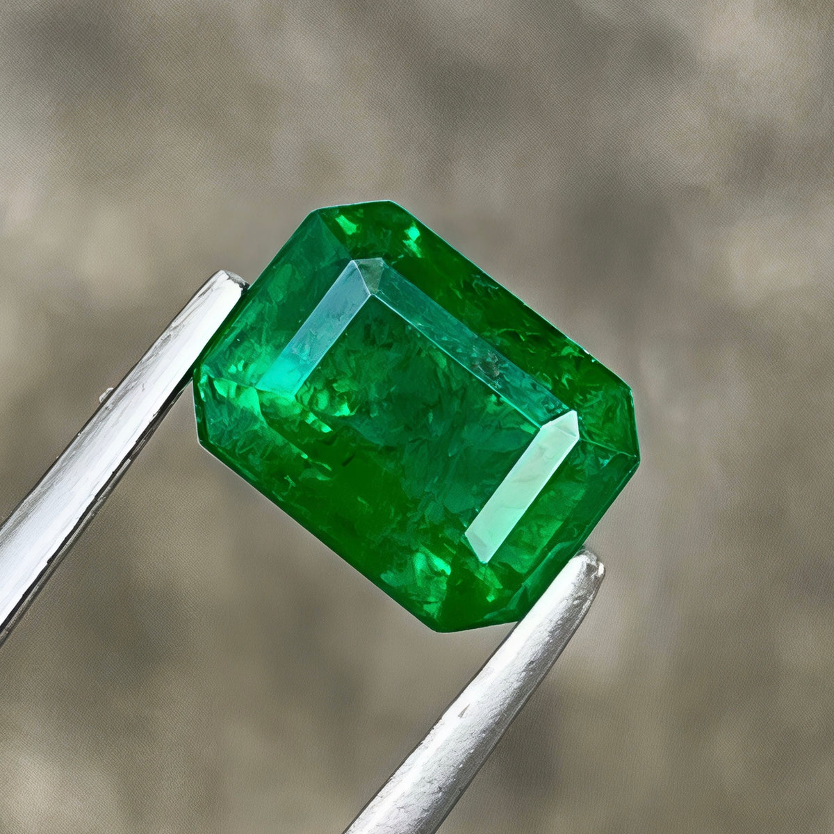  1.04ct Rich Green Zambian Emerald Cut Emerald