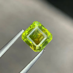 1.02 Ct Olive Green Sapphire Asscher Cut