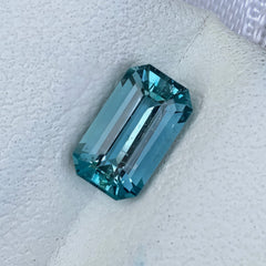 0.97 Ct Intense Blue Aquamarine Emerald Cut