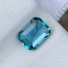 0.92 Ct Intense Blue Aquamarine Emerald Cut
