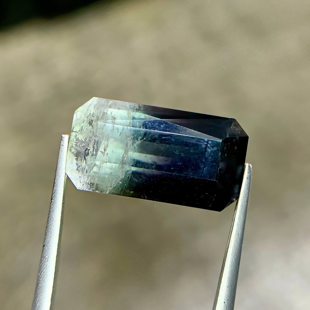 7.06 Ct Natural Bi-Color Tourmaline Emerald Cut