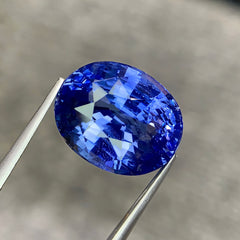 15.08 Ct No Heat Blue Sapphire Oval