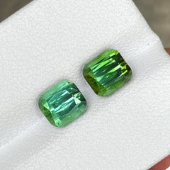 3.96 carat Green Tourmaline Stone Pair