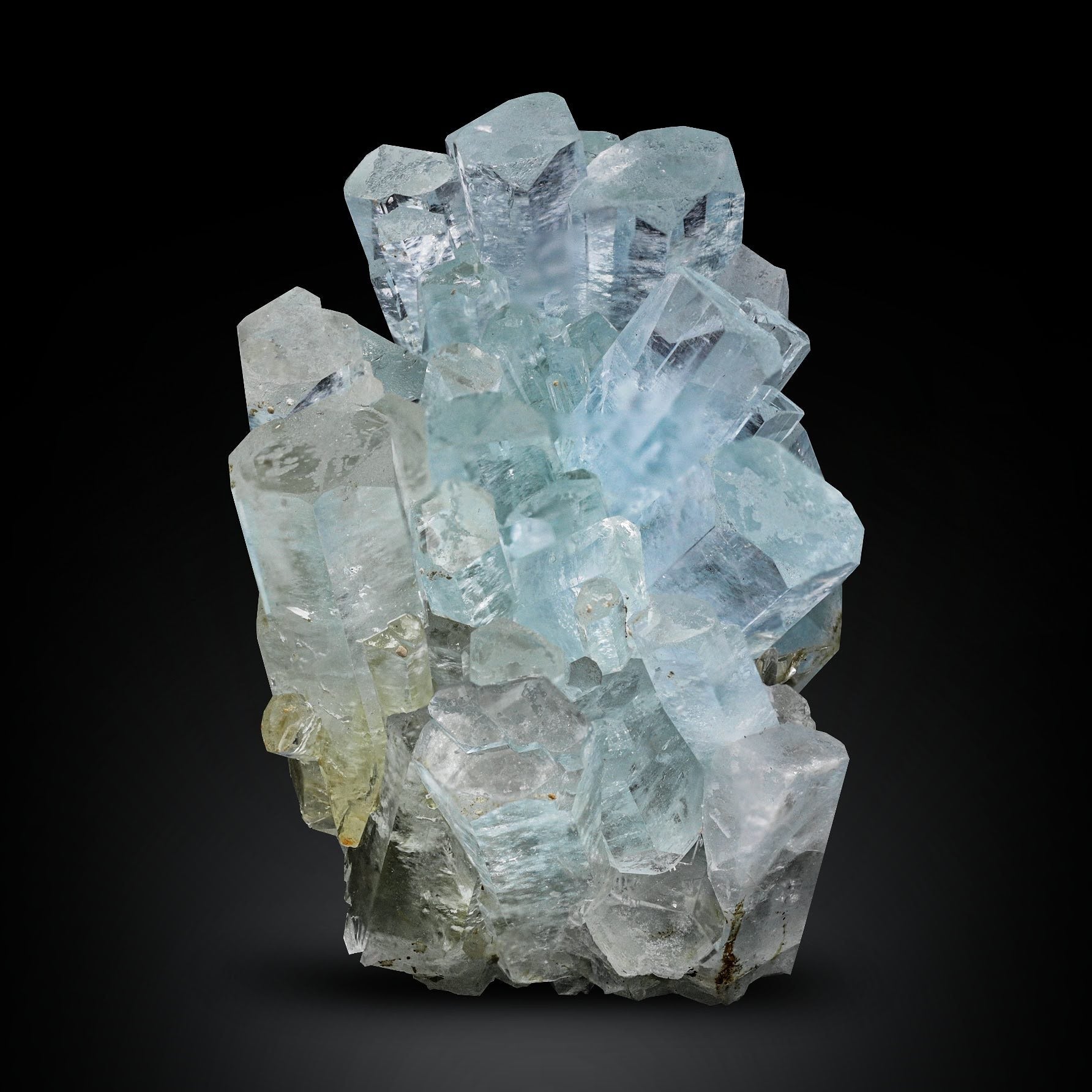 Blue Aquamarine Crystals Cluster