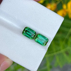 4.90 Carats Bluish Green Tourmaline Pair