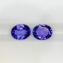 4.36ct Blue Tanzanite Pair Oval Cut