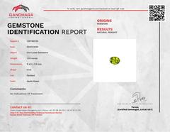 1.28 Carats Peridot Stone Oval Cut