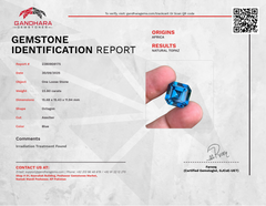 23.80 carats London Blue Topaz Stone Asscher Cut Natural African Gemstone