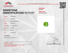 2.70 Carats Peridot Stone Asscher Cut