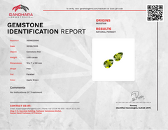 3.60 Carats Pear Shape Peridot Pair