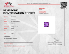 3.90 carats Amethyst Stone Emerald Cut