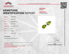 4.01 Carats Pear Shape Peridot Pair