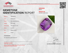 Softening Purple Amethyst Stone 8.70 carats Cushion Cut Natural Brazilian Gemstone