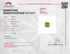 4.16 Carats Peridot Stone Emerald Cut