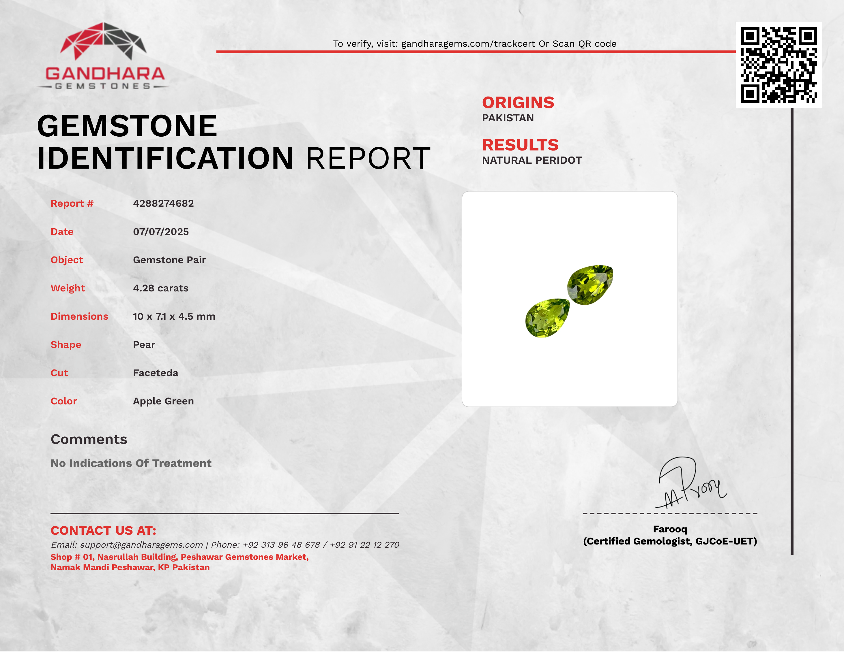 4.28 Carats Green Pear Peridot Pair