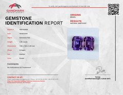 4.95 Carats Purple Amethyst Pair