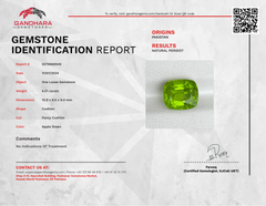 6.01 Carats Peridot Stone Cushion Cut