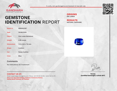 6.96 Carats Intense Blue Sapphire Gem