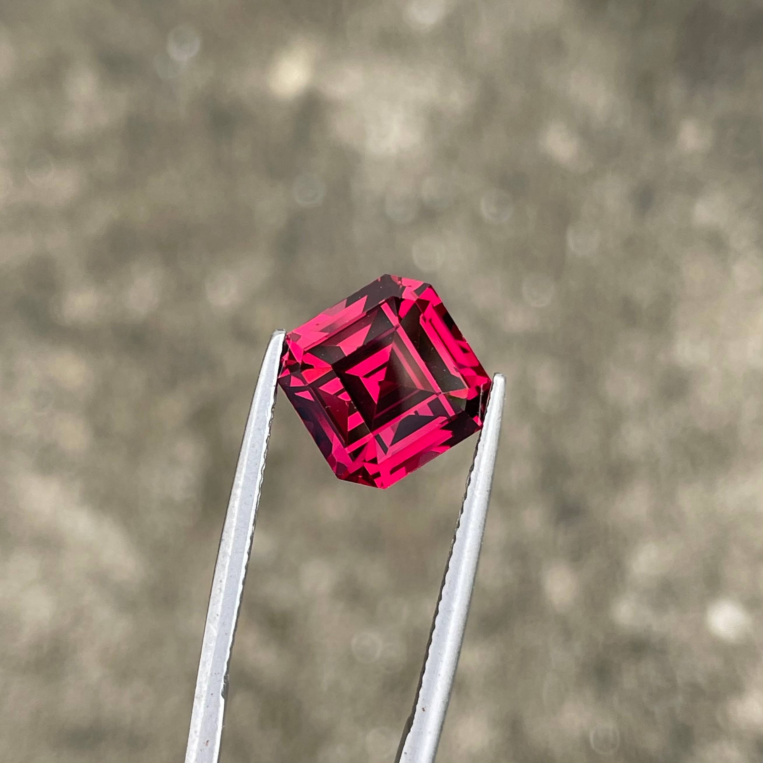 8.00 Carat Purplish Pink Garnet Cushion Cut